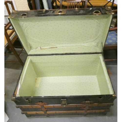 274 - Large antique travel trunk.