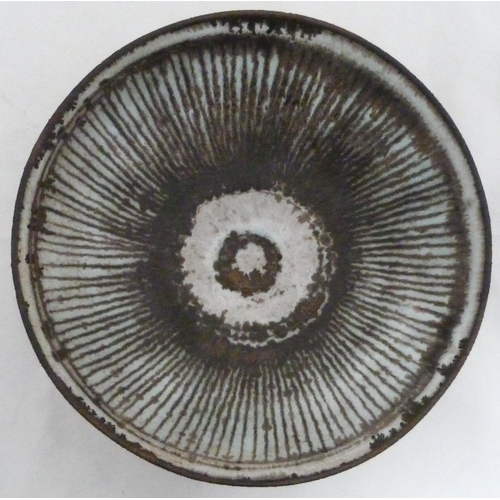 255 - Dame Lucie Rie DBE (Austrian, 1902 - 1995)Studio pottery drip glazed bowl, the interior and exterior... 