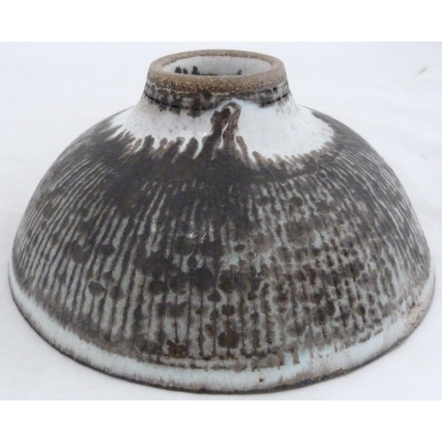 255 - Dame Lucie Rie DBE (Austrian, 1902 - 1995)Studio pottery drip glazed bowl, the interior and exterior... 