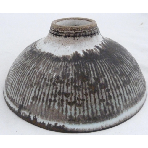 255 - Dame Lucie Rie DBE (Austrian, 1902 - 1995)Studio pottery drip glazed bowl, the interior and exterior... 