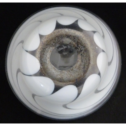 254 - Anthony Stern (1944 - 2022)Studio glass bowl decorated with all over opaque white dimples, signed an... 