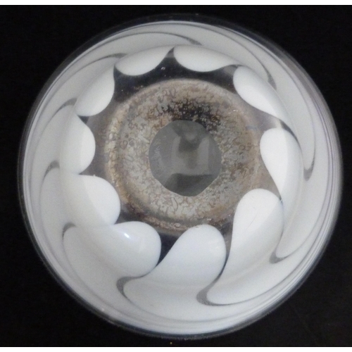 254 - Anthony Stern (1944 - 2022)Studio glass bowl decorated with all over opaque white dimples, signed an... 