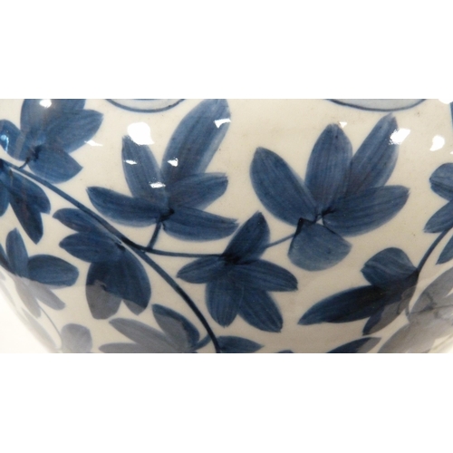 316 - Modern blue and white Chinese lamp base in the Kangxi style, 59cm high.