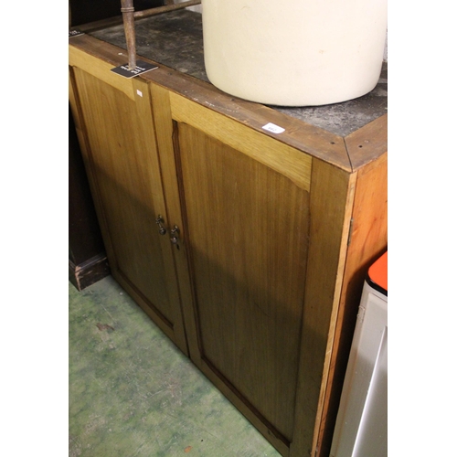 662 - Antique mahogany two door cabinet, 117cm wide.