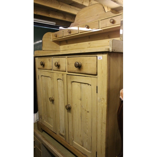 690 - 19thC Scotch Pine farmhouse kitchen dresser.