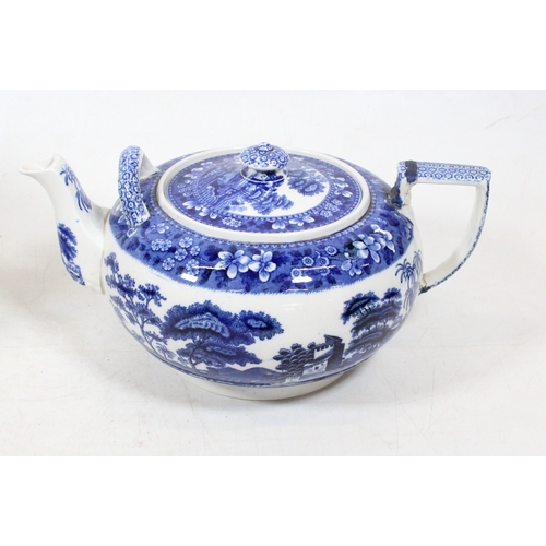 69 - Victorian Staffordshire tureen with cover and stand, and a  Copeland Spode Blue Italian over-sized t... 