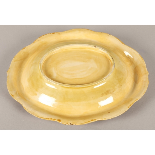 10 - Majolica oval dish decorated with wheat