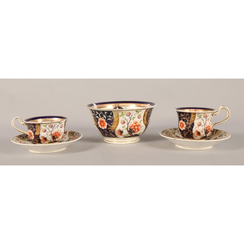 19 - Imari pattern hand painted tea set to include teapot, teacups sugar bowl etc