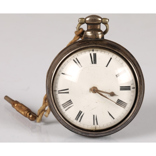 51 - Silver cased pocket watch possibly William Chawner 1810 110.54g, with outer case James Beebe London ... 