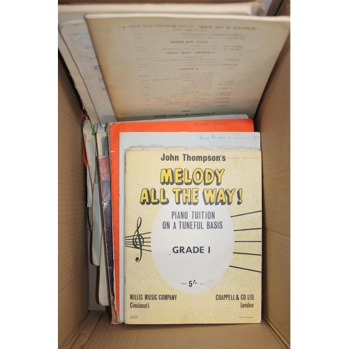 201 - Box containing music sheets, etc.