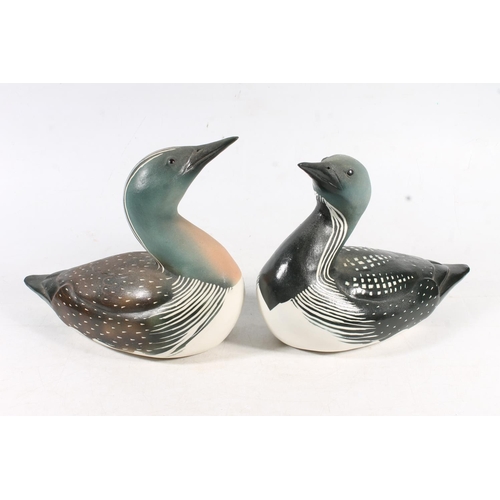 97 - Pair of Helmsdale Pottery grebes.