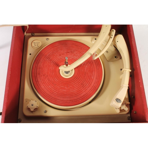 330 - HMV portable record player with Garrard deck