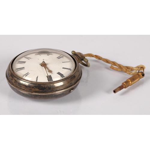 51 - Silver cased pocket watch possibly William Chawner 1810 110.54g, with outer case James Beebe London ... 