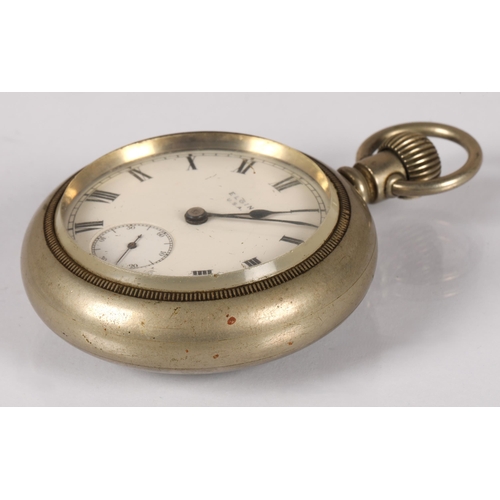 52 - White metal pocket watch Elgin USA,