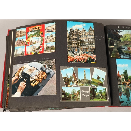 265 - A scrapbook and photo album of various travel destinations, to include photographs and postcards fro... 