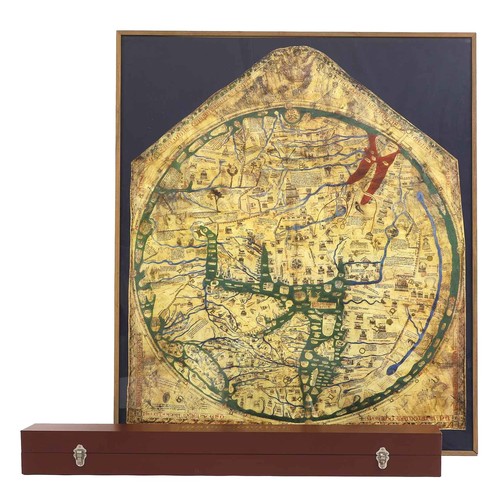 256 - FOLIO SOCIETY.  The Hereford World Map,  Mappa Mundi. Ltd ed. 1,000, the rolled facsimile map, 125cm... 