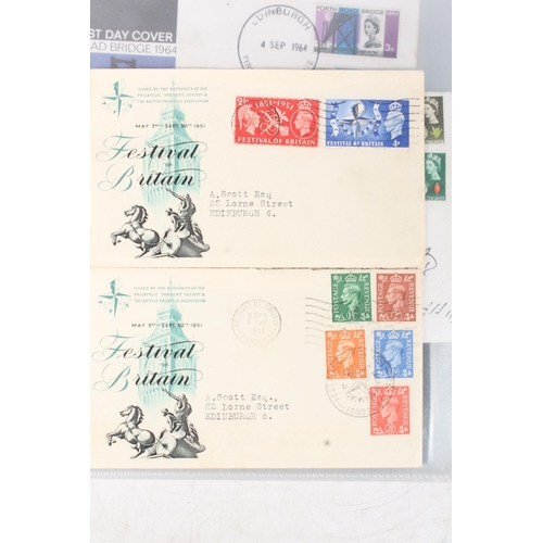 1424 - Stamp collection held across four albums to include GREAT BRITAIN GB 1964 Forth Road Bridge presenta... 