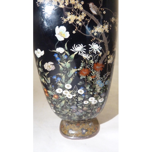 310 - Hayashi Kodenji (1831 - 1915)Fine Japanese cloisonné enamel bird tree vase, Meiji 1868 - 1912, worke... 