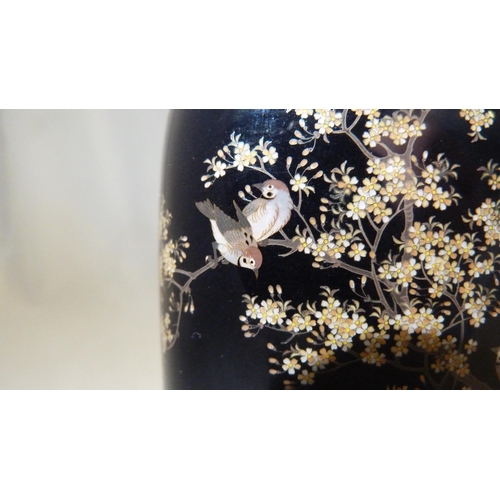 310 - Hayashi Kodenji (1831 - 1915)Fine Japanese cloisonné enamel bird tree vase, Meiji 1868 - 1912, worke... 