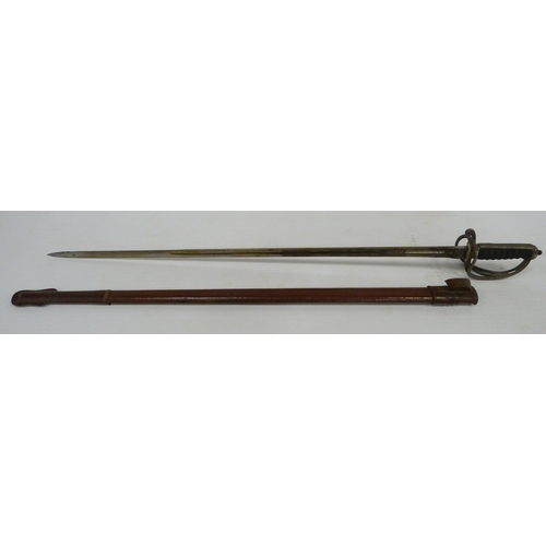 217 - George V Scottish Royal Artillery officer's sword, etched single edge blade with regimental title an... 