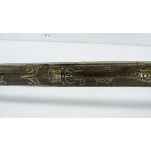 217 - George V Scottish Royal Artillery officer's sword, etched single edge blade with regimental title an... 