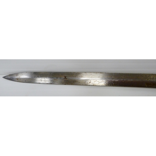 217 - George V Scottish Royal Artillery officer's sword, etched single edge blade with regimental title an... 