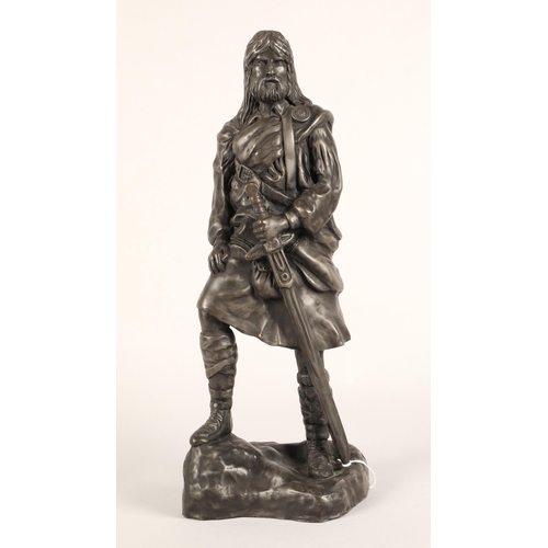 33 - Bronzed figure of William Wallace, signed S. Campbell, Out of Hand