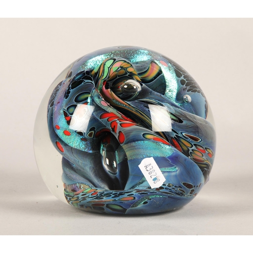 43 - Rollin Karg, Large art glass paperweight signed and dated 1992, approx. 13cm h.