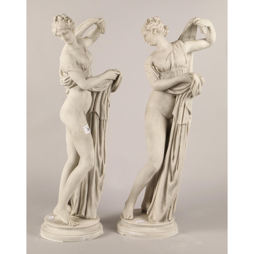 381 - Two classical plaster lady figures