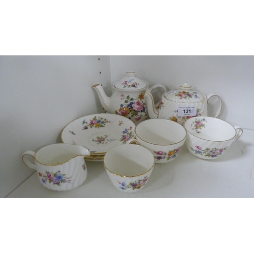 131 - Minton 'Marlow' pattern part coffee set, Wedgwood 'Hathaway Rose' pattern coffee cans and saucers, a... 