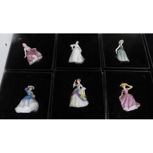 148 - Large collection of boxed miniature Royal Doulton figures from the Royal Doulton Miniature Ladies co... 