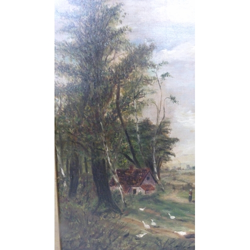 152 - In the Manner of George Wright of AnnanFarmyard sceneSigned indistinctly, oil on canvas, and a simil... 