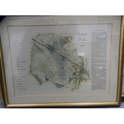 177 - Two pencil signed ER Sturgeon prints and a small print map of Sutton Park.  (3)