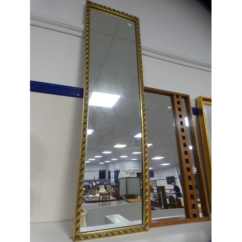 182 - Reproduction gilt framed wall mirror and an Arts & Crafts-style reproduction wall mirror.  ... 