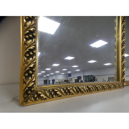 182 - Reproduction gilt framed wall mirror and an Arts & Crafts-style reproduction wall mirror.  ... 