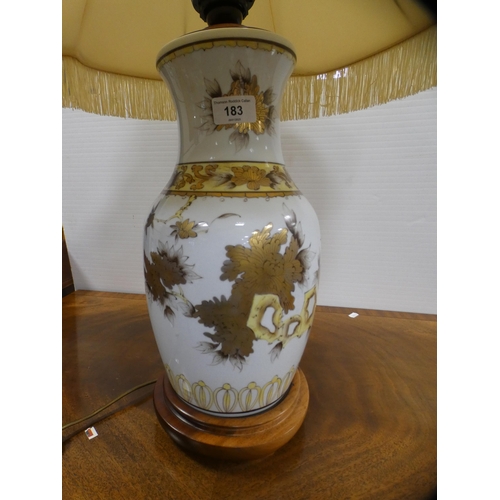 183 - Limoges porcelain lamp base with shade.