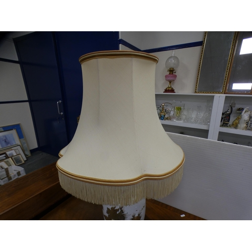 183 - Limoges porcelain lamp base with shade.