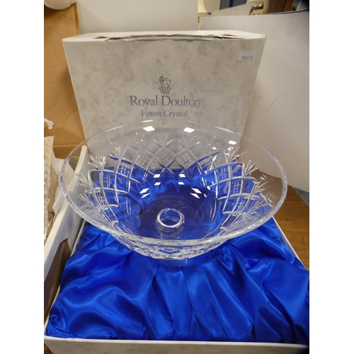 202 - Royal Doulton crystal bowl and a Waterford crystal bowl, both in fitted boxes.  (2)