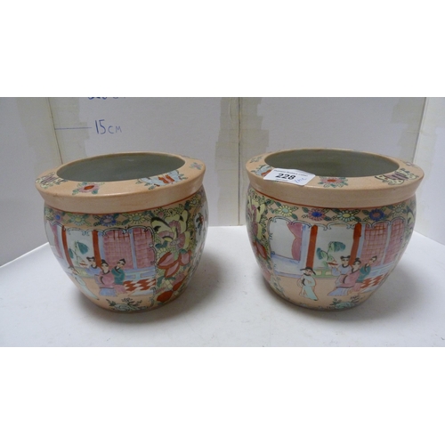 228 - Pair of Chinese famille rose planters.