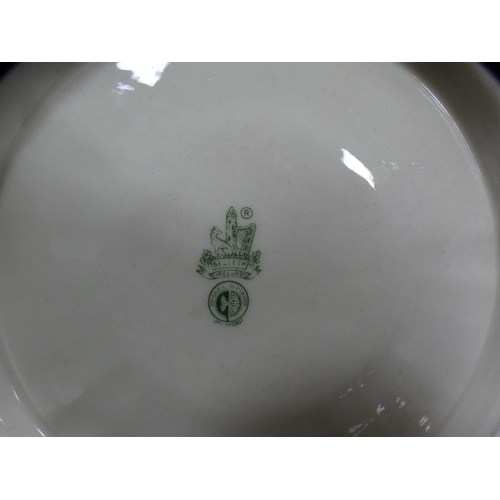 252 - Augustus Rex shaped small dish with pink reserves, Royal Crown Derby 'Derby Posies' cream jug and th... 