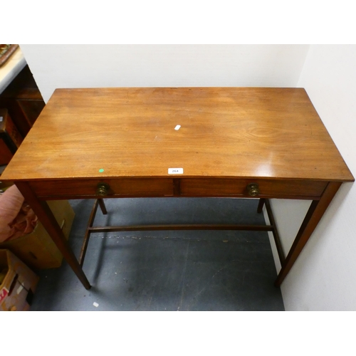 264 - Edwardian mahogany two-drawer writing table.