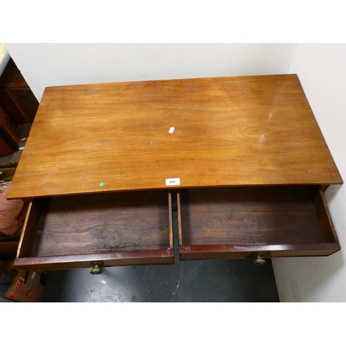 264 - Edwardian mahogany two-drawer writing table.