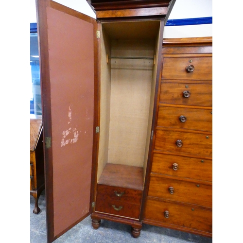 273 - Victorian mahogany combination wardrobe with assorted drawers to the centre flanked by glazed doors.