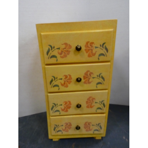 280 - Contemporary painted child's chest of four drawers and a reproduction chest of drawers.  (2)