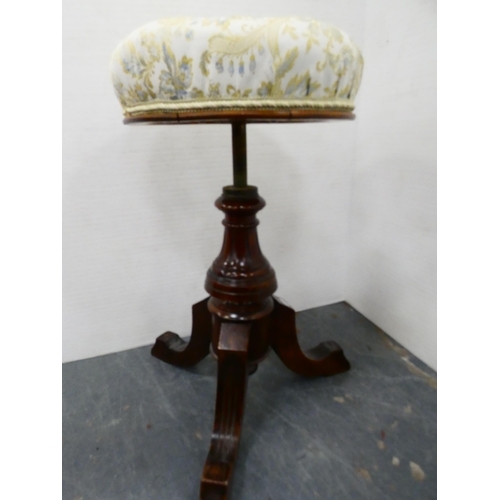 284 - Victorian mahogany revolving piano stool.