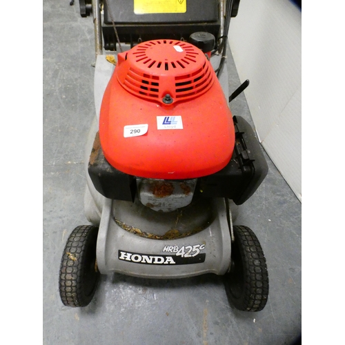 290 - Honda petrol lawnmower, HRB425C.