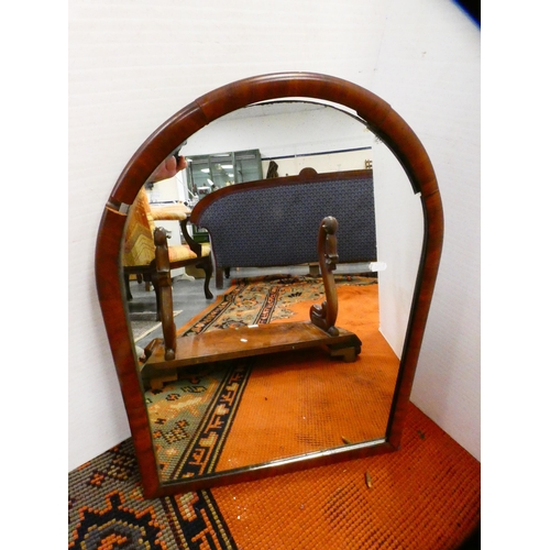 297 - Victorian mahogany dressing mirror (mirror a/f).