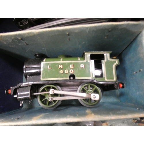 3 - Hornby O gauge clockwork No. 201 boxed tank goods set.