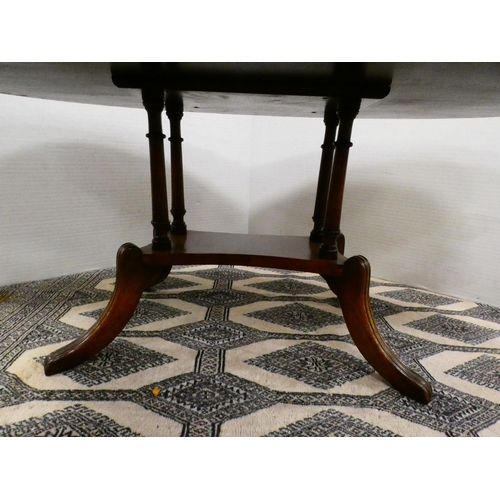 305 - Oval table on quadripartite supports and a rectangular shaped-top table.  (2)