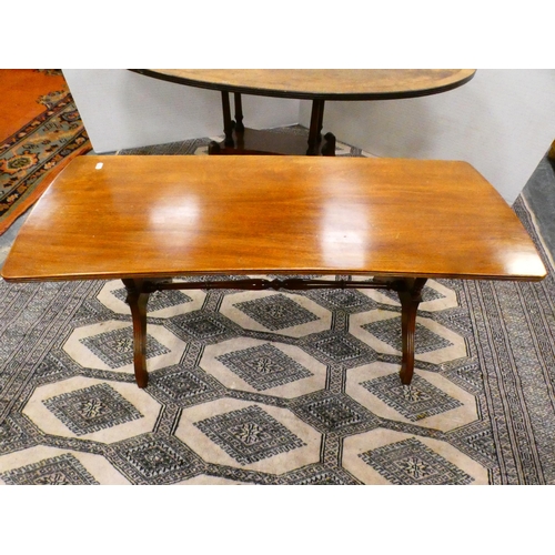 305 - Oval table on quadripartite supports and a rectangular shaped-top table.  (2)